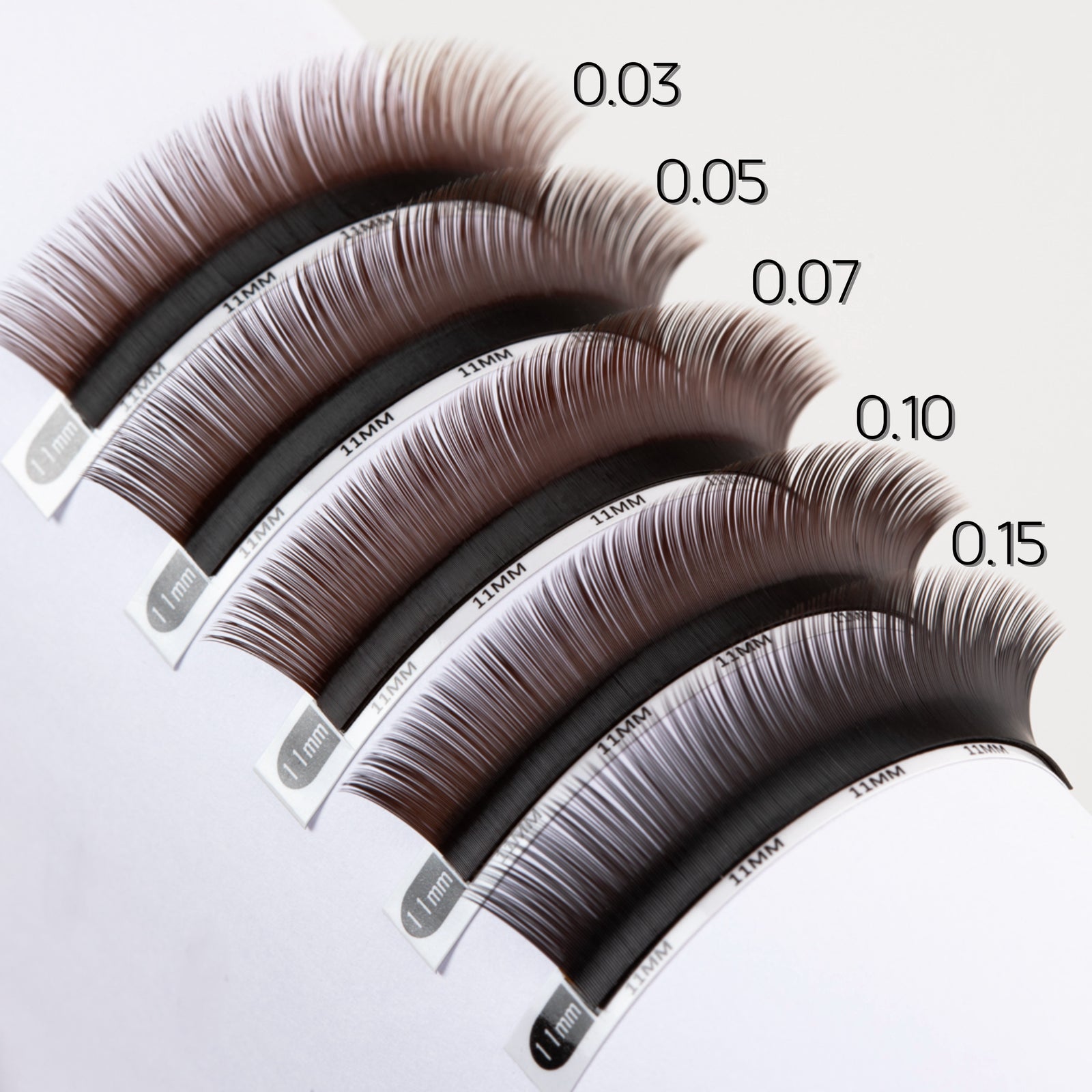 Ciglia Marrone Nero - Collezione Ristretto 0,05 Singole