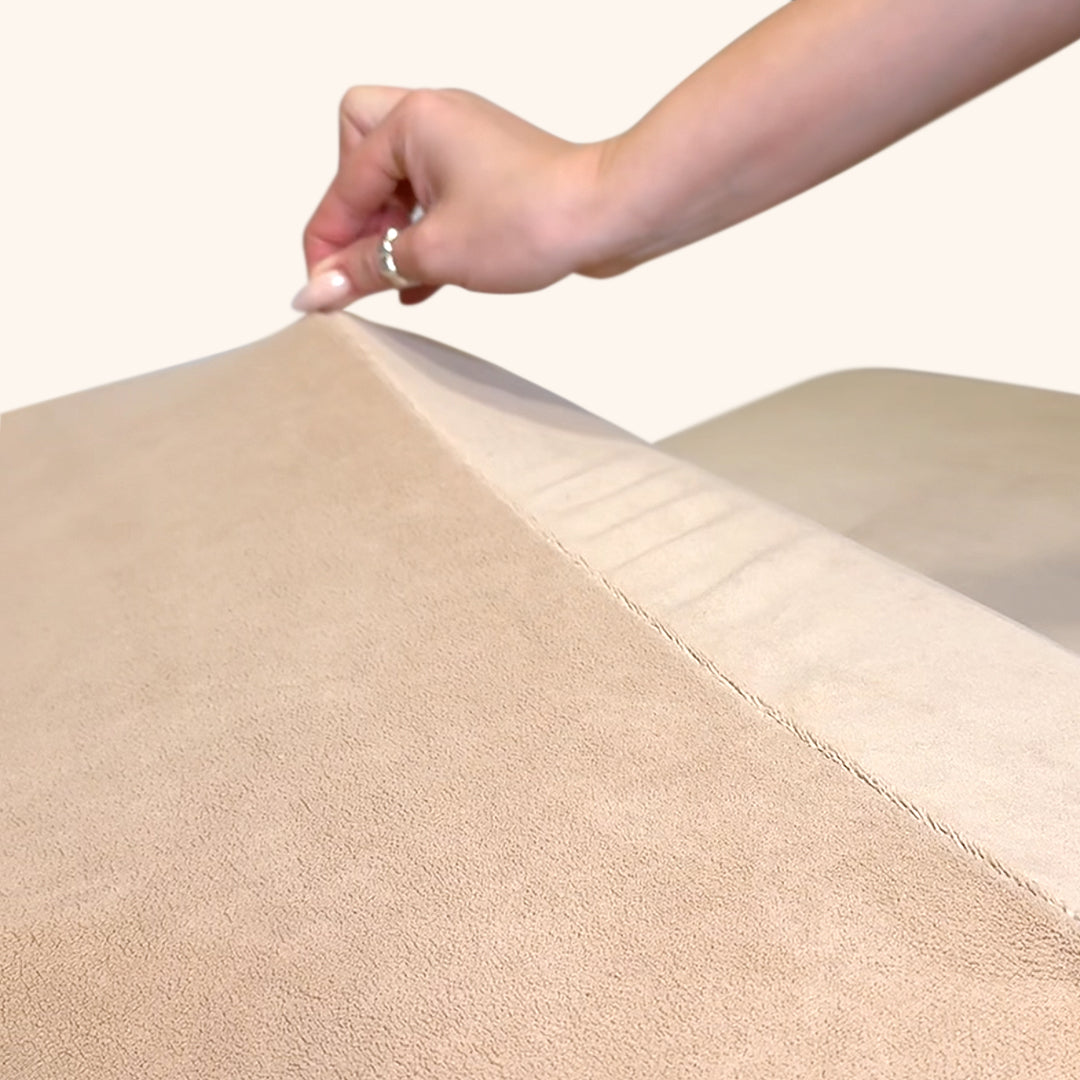 Beiges Teddy-Fleece Bettlaken und Kissenbezug